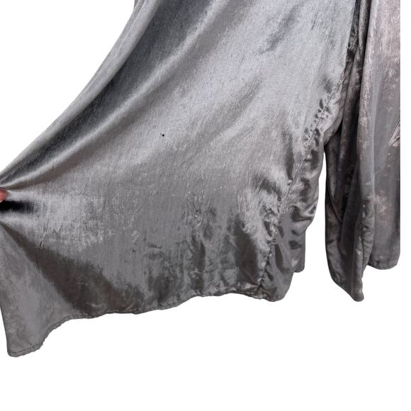 Anthropologie Maeve Monique Jumpsuit Suspender Wide Leg Velvet Gray XXS Petite - Picture 7 of 11